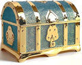 Retro Jewelry Box Arched Vintage Rectangular Metal Chest Necklace Ring Earrings by Unknown
