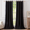 BULBUL Black Velvet Curtains 96 inches Luxury Elegant Living Room Curtain by ModernShinyVelvetCurtains