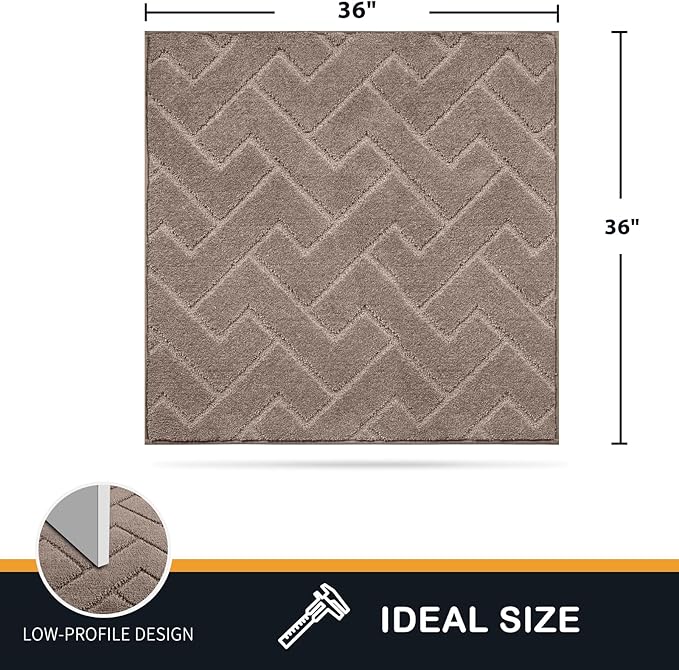 PURRUGS Dirt Trapping Door Mat 36" x 36", Non-Slip Machine Washable Entry Rug - Image 2
