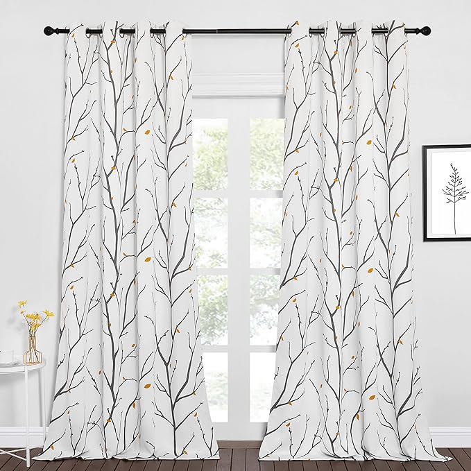 NICETOWN Aesthetic White Curtains Twisted Branch by NICETOWN