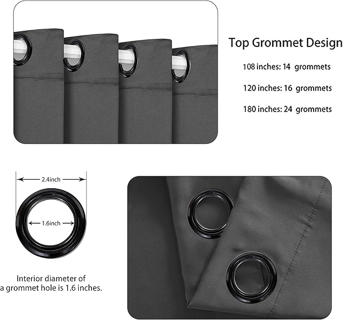 BONZER Room Divider Curtain Total Privacy Wall Grommet Thermal Insulated Wide - Image 3