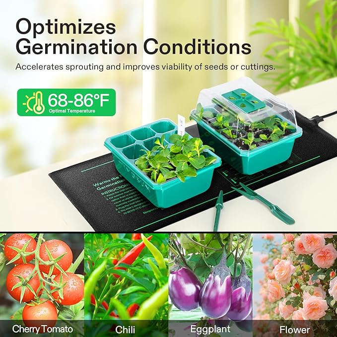 VIVOSUN 2 Pack Durable Waterproof Seedling Heat Mat 10" x 20.75" UL & - Image 5