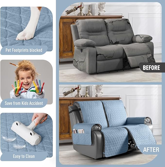 TAOCOCO 100% Waterproof Recliner Cover, Non-Slip Washable Reclining Couch Cover - Image 2