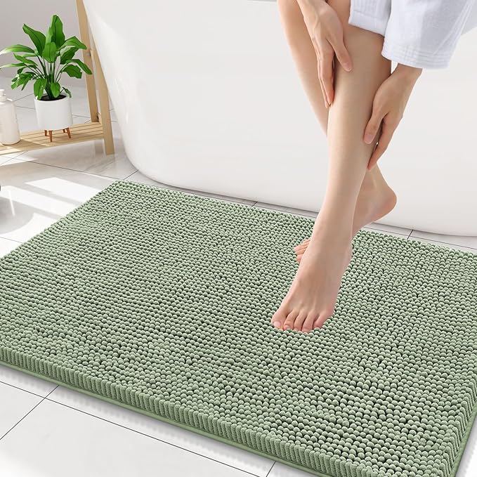 Smiry Luxury Chenille Bathroom Rugs 34x21, Extra Soft and Absorbent Shaggy Bath by Smiry