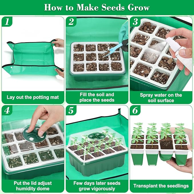 Reusable Silicone Seed Starter Tray, 96 Cells Seed Starter Kit - Image 6