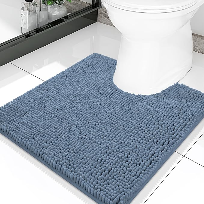 Smiry Luxury Chenille Toilet Rugs U-Shaped 20x20, Soft Absorbent Non-Slip by Smiry