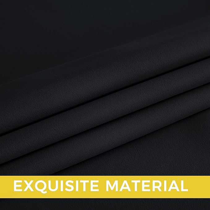 NICETOWN Room Darkening Draperies Curtains Panels, 2 Panels Black W52 x L63 - Image 5