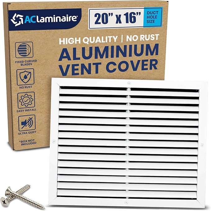 20x16 Inch Air Return Vent Cover Decorative – Premium Aluminum AC Vent Cover by LAMINAIRE