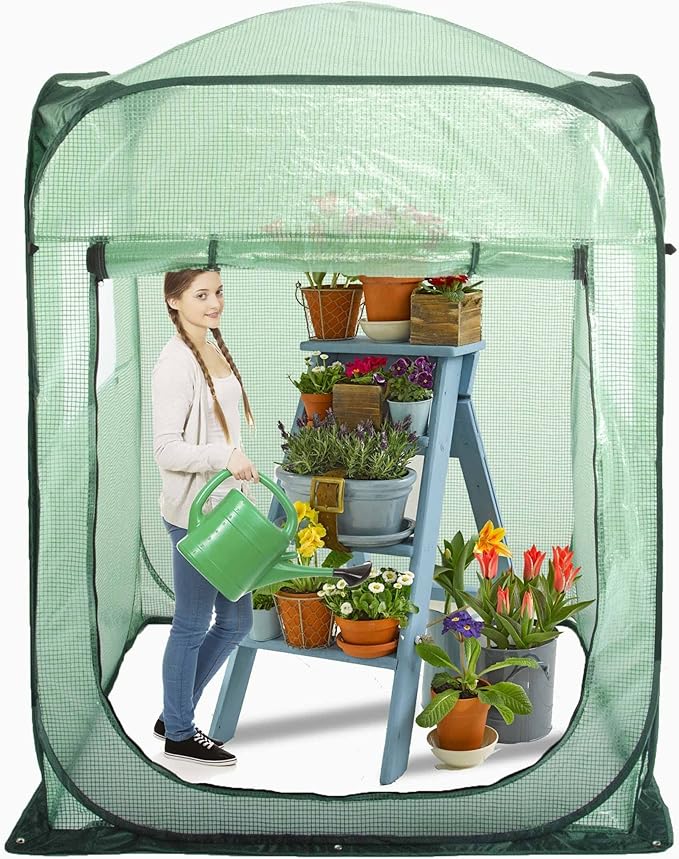 Porayhut Pop Up Greenhouse Tent, Portable X-Large Walk-in Flower House by porayhut