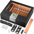 TISFA Cigar Humidor Box Cigar Accessories Set, Includes V Cutter, Straight by TISFA