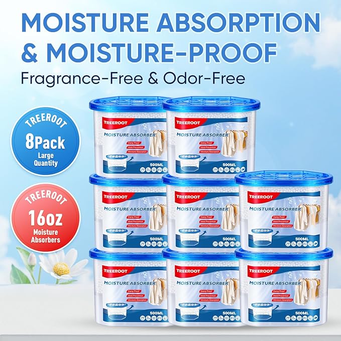 8 Pack Moisture Absorbers, 16 OZ Humidity Absorber Bucket, Moisture Absorbers - Image 2
