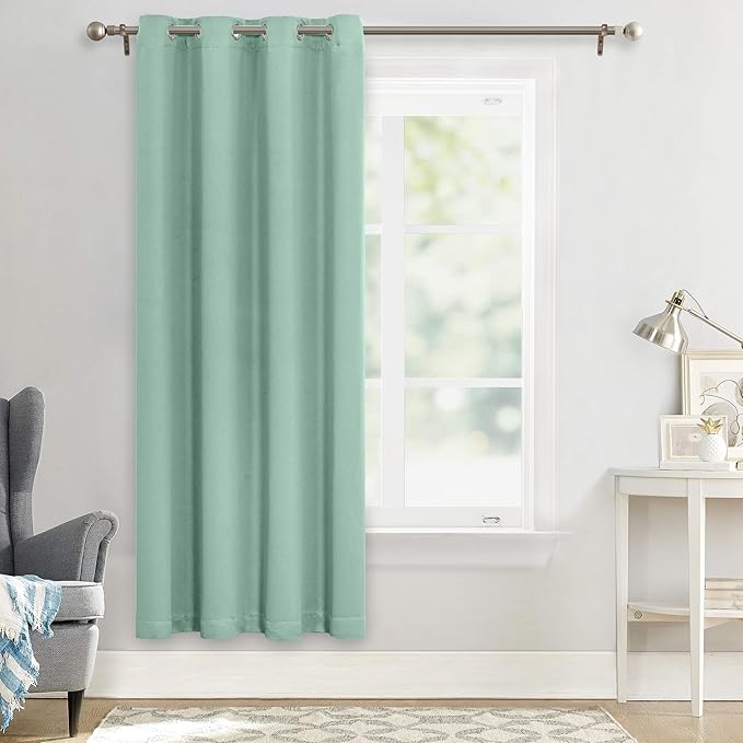 MYSKY HOME Aqua Door Curtains for Doorway Blackout Closet Curtain for Living - Image 6