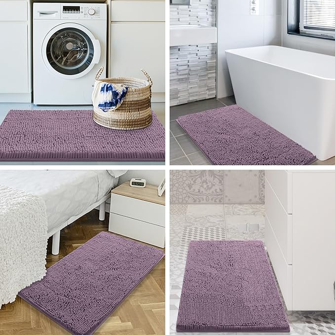 Smiry Luxury Chenille Bathroom Rugs 24x16, Extra Soft and Absorbent Shaggy Bath - Image 8