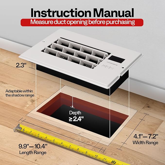 VIVOHOME 6'' x 10'' Opening Register Booster Fan - Image 3