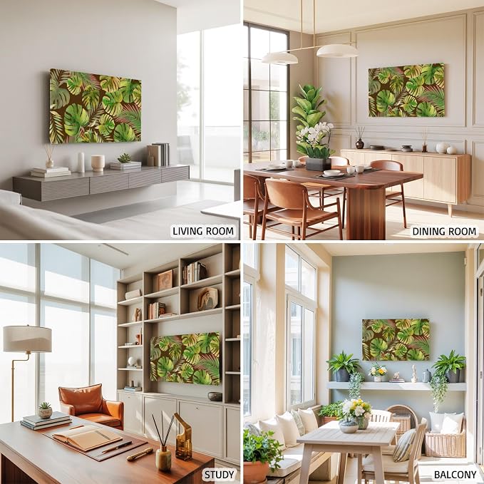 Abstract Olive Monstera Tropical Leaves Indoor TV Cover, Elastic TV Screen - Image 6