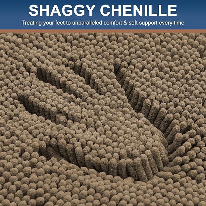 Smiry Luxury Chenille Bathroom Rugs 36x24, Extra Soft and Absorbent Shaggy Bath - Image 3