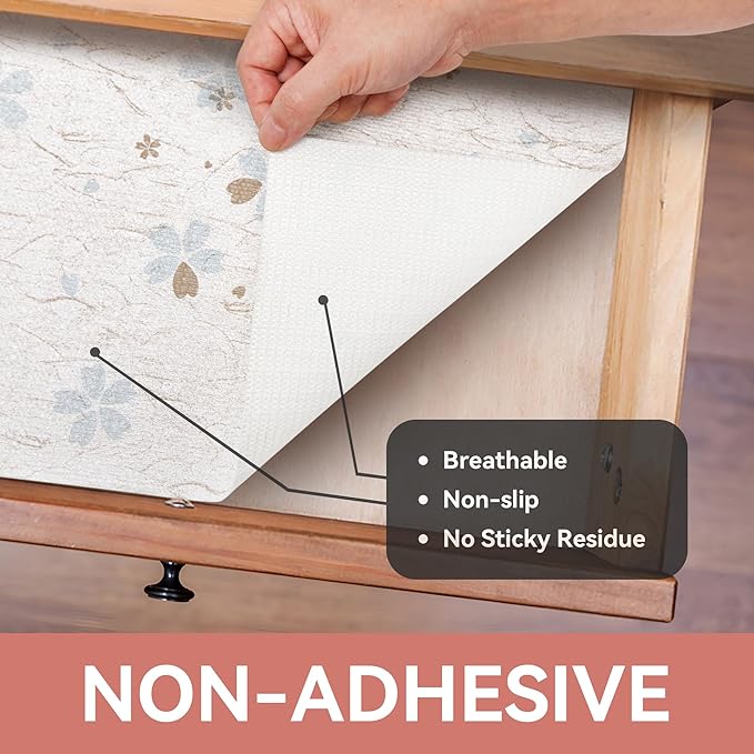 Ray Star Shelf Liner, 12in x 10FT Non Adhesive Floral Cabinet Liner - Image 8
