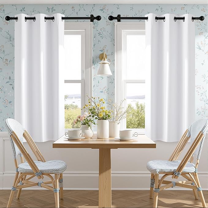 NICETOWN 100% Blackout Window Treatment Curtain, Snow White, 1 Panel, 55 by 86 - Image 6