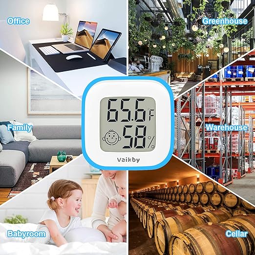 Vaikby Indoor Thermometer 2Pack, Humidity Gauge Meter Digital Hygrometer Room - Image 8