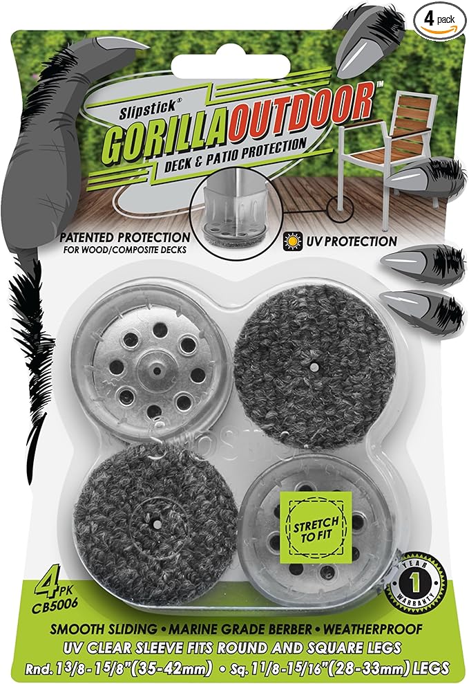 Slipstick GorillaOutdoor Berber Furniture Feet Pads by Slipstick