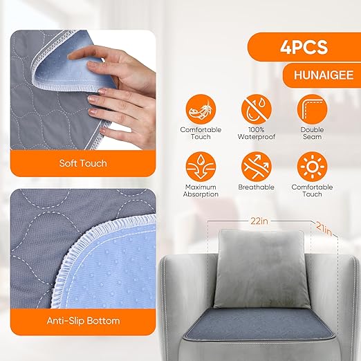 Waterproof Chair Pads for Incontinence Absorbent Seat Protector Pads for Adults - Image 4