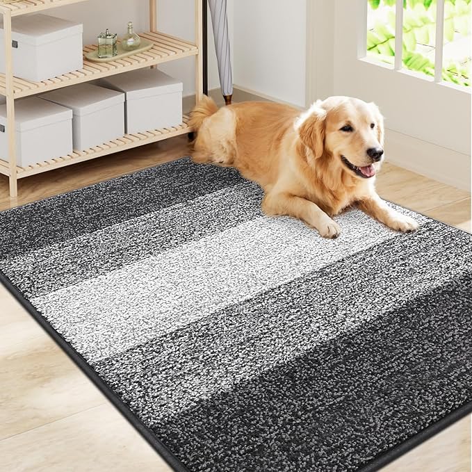 Smiry Dog Door Mat for Muddy Paws, Absorbs Moisture and Dirt, Low-Profile by Smiry