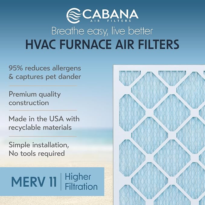 Cabana Filters 6-Pack 14x14x1 MERV 11 AC Furnace Air Filter - Image 2