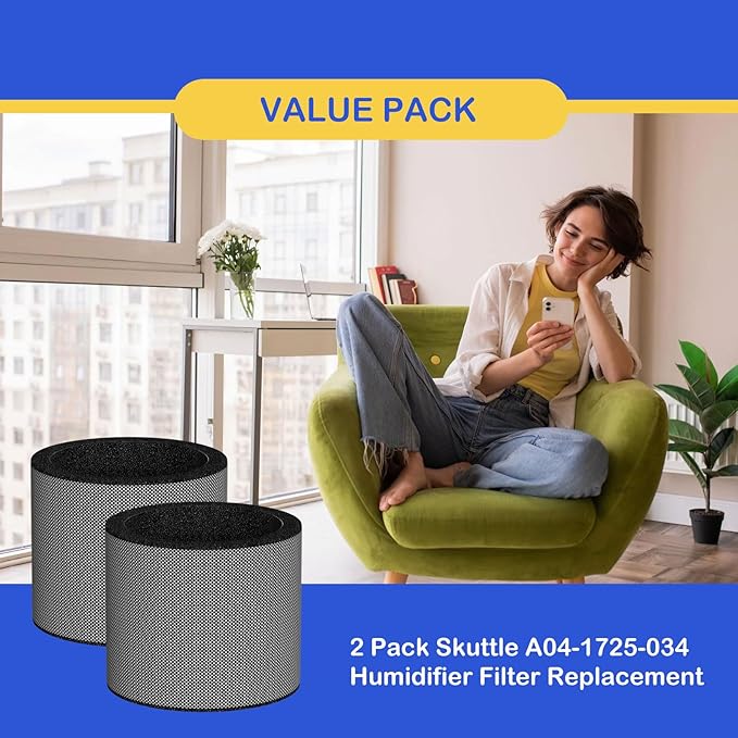 2 Pack A04-1725-034 Humidifier Evaporator Pad Filter Replacement Compatible - Image 6
