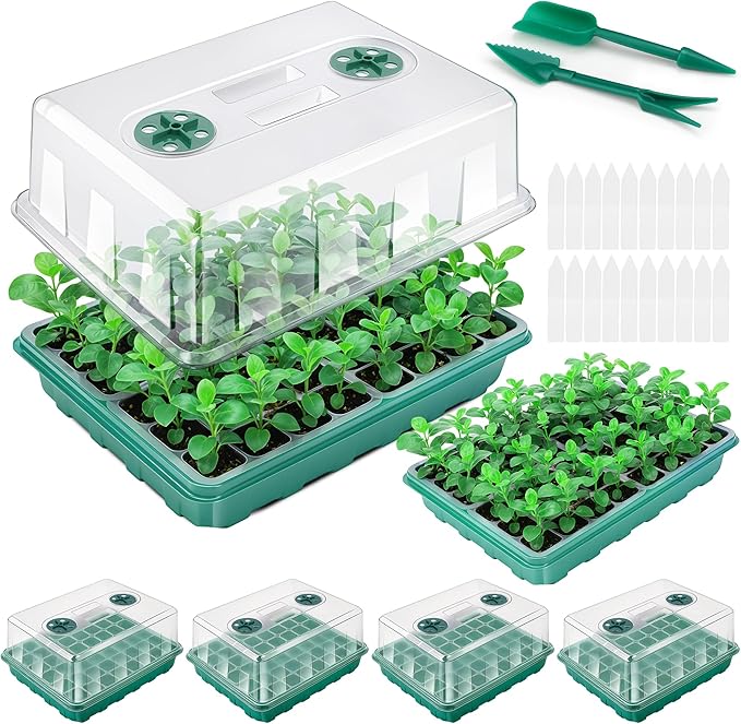 192 Cells Seed Starter Tray, 4 Packs Seed Starter Kit by Hanaoyo