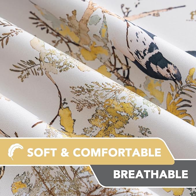 H.VERSAILTEX Floral 100% Blackout Curtains 63 inch Length 2 Panels Vintage - Image 7