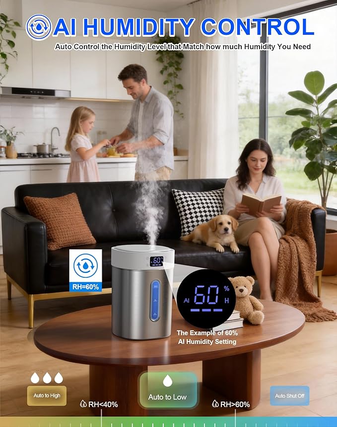 Humidifiers for Bedroom Large Room Baby, 4L Ultrasonic Cool Mist Humidifier - Image 4