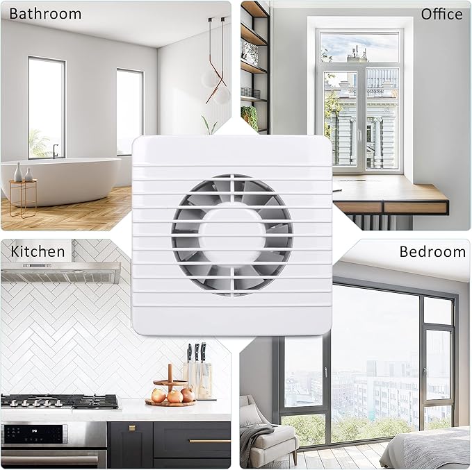 4 Inch Wall-Mounted Exhaust Fan, Small Bathroom Fan, IPX4 55CFM Window - Image 6