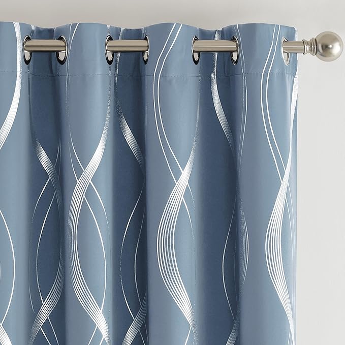 NICETOWN Vintage Blue Patterned Blackout Curtain by NICETOWN