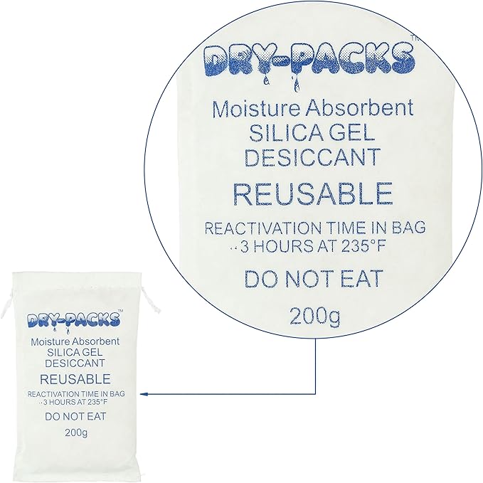 200 Gram Reusable Reactivatable Cotton Bag Silica Gel Desiccant - Image 3
