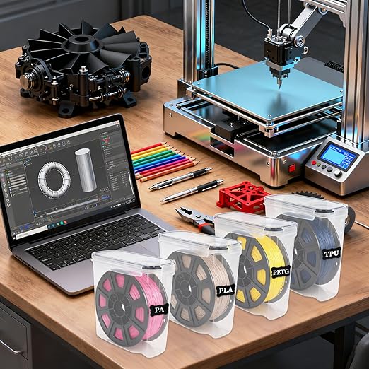 Klmnop 4 Pack Filament Storage Box, Portable 3D Printing Filament Container - Image 5