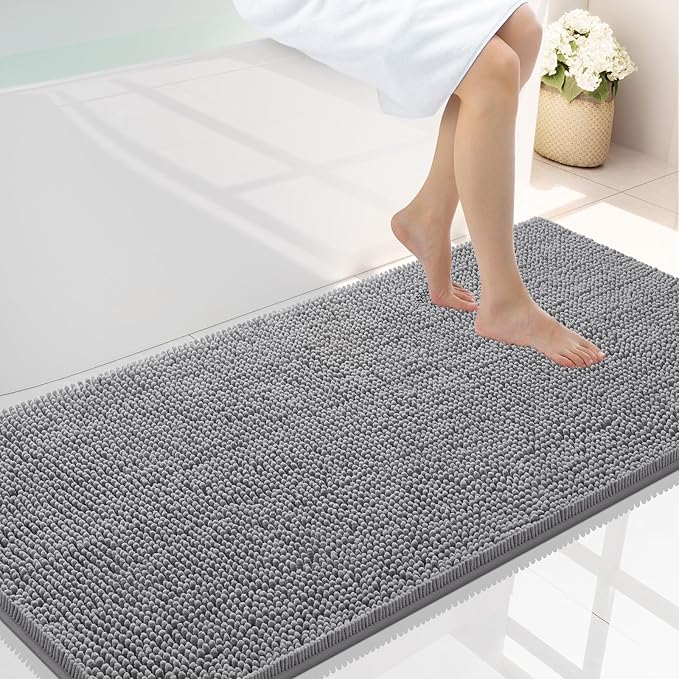 Smiry Luxury Chenille Bathroom Rugs 47x24, Extra Soft and Absorbent Shaggy Bath by Smiry