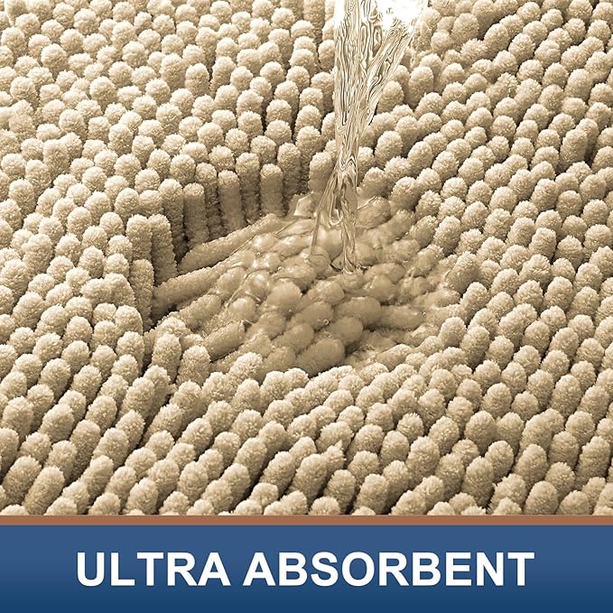 Smiry Luxury Chenille Bathroom Rugs 24x16, Extra Soft and Absorbent Shaggy Bath - Image 4