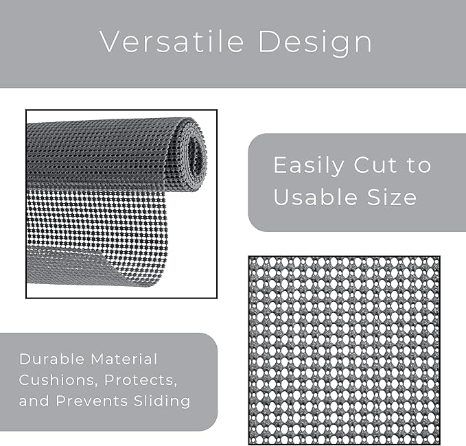 Smart Design Classic Grip Shelf Liner – 12in x 20ft – Non-Adhesive Drawer Liner - Image 4