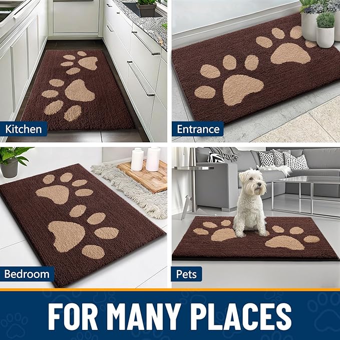 Smiry Dog Door Mat for Muddy Paws, Absorbs Moisture and Dirt, Low-Profile - Image 9