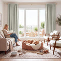 RYB HOME Cream Linen 100% Blackout Curtains by RYBHOME