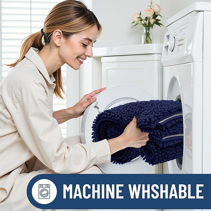 Smiry Luxury Chenille Bathroom Rugs 47x20, Extra Soft and Absorbent Shaggy Bath - Image 7