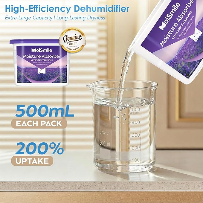 Moisture Absorbers, Efficient Lavender Vanilla Humidity Absorber ＆ Odor - Image 5