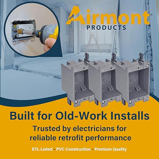 Airmont Products 14 in. Old Work Electrical Box, 1-Gang 14 Cu in Non-Metallic - Image 3