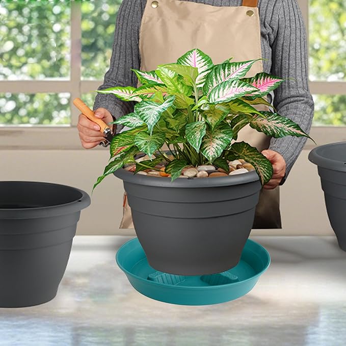 4 Pack Plant Saucer 14 inch, Plastic Plant Saucers - Image 7