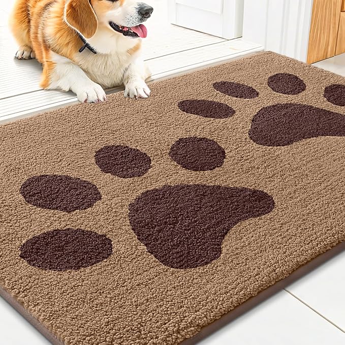 Smiry Dog Door Mat for Muddy Paws, Absorbs Moisture and Dirt, Low-Profile by Smiry