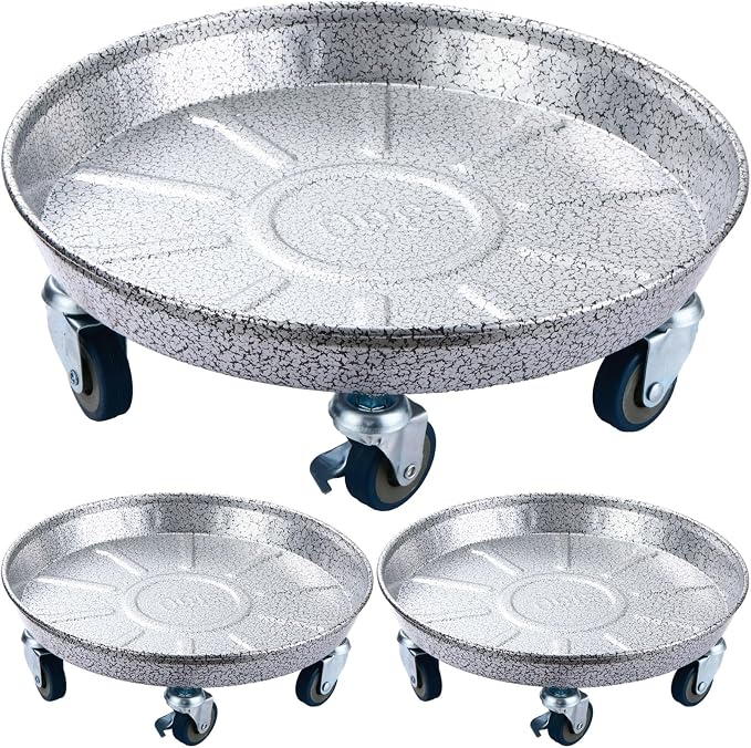 Planterhoma 3 Packs 13 inches Metal Plant Caddy - Image 8