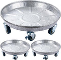 3 Packs Metal Plant Caddy with Wheels 16 inches Rolling Plant Stand Heavy Duty by Planterhoma