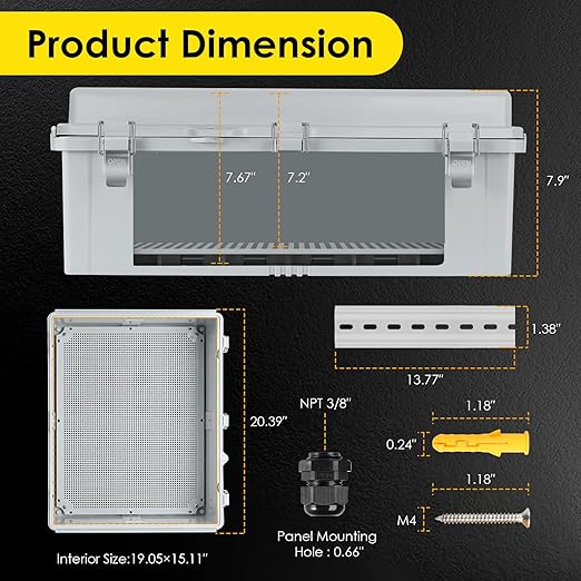 Waterproof Electrical Junction Box Outdoor, IP67 Plastic Weatherproof - Image 3