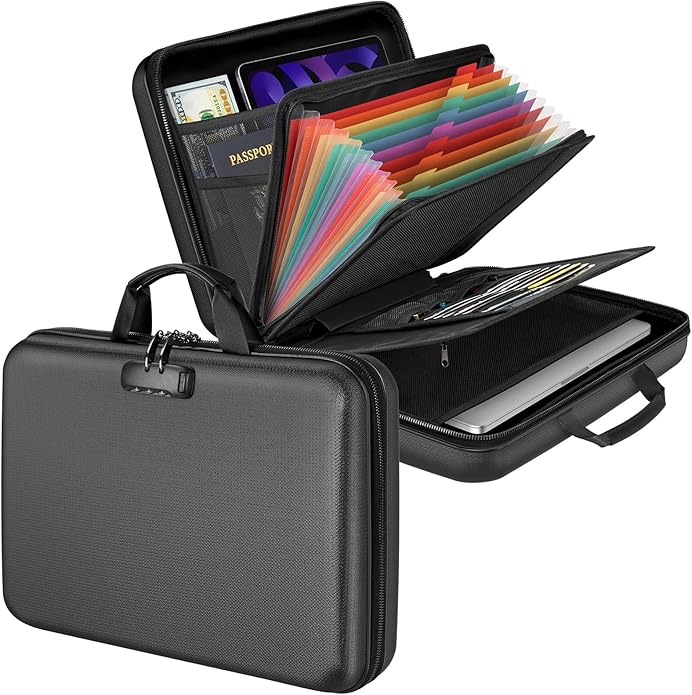 Fireproof Document Organizer Bag, 5200℉ File Organizer Safe Box, Hard Shell by Aobteeny