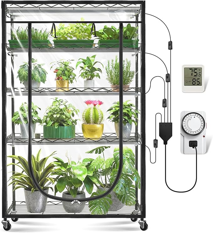 JESLED Indoor Greenhouse with Grow Light, 3FT Full Spectrum 5000K LED Light - Image 4